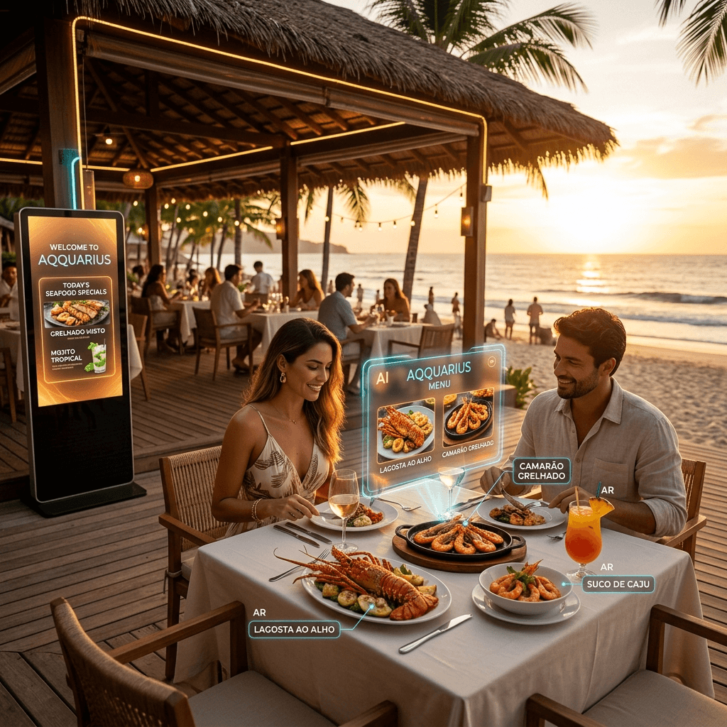 Restaurante à beira-praia com cardápio inteligente guiado por Inteligência Artificial Nexus